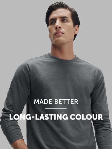 Image of XYXX Men's Solid Cotton T-Shirt | Round Neck Tshirt | Full Sleeves | Solid-Regular Fit Tshirt for Men