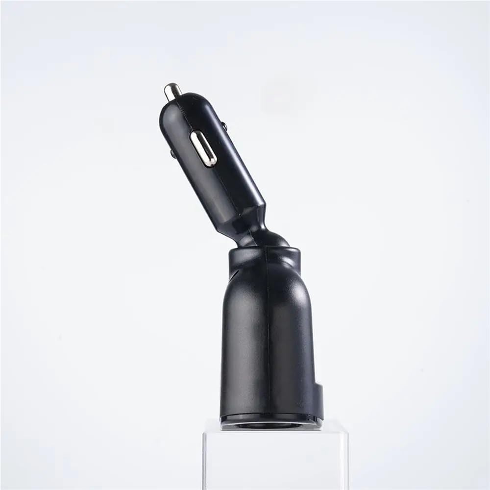 Autoladegerät, 12V-24V Steckdosenverteiler mit Blauer Ambientebeleuchtung, PD QC3.0 und 2 USB-C-Anschlüssen for Laden von Mobiltelefonen DVRs(2USB QC3.0 360)