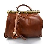 Bolso mujer de cuero doctor bag bolso doctor en piel bolso de mano bolso de espalda de cuero bandolera en piel marron claro