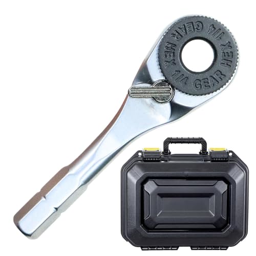 Mini llave de carraca | Metal, 6,35 cm, diseño compacto | Destornillador y herramienta de reparación | Herramienta manual de precisión para espacios reducidos, electrónica, bicicleta y mantenimiento
