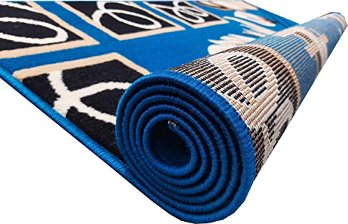 Image of Home Decore Acrylic Carpet for Your Living Room & Drawing Room Aywhere in Your Home (180X240 Blue Colour)- 6x8 Feet
