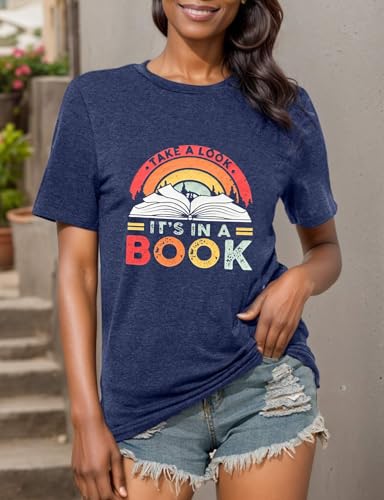 Books Shirts for Women Reading Tshirts Gifts for Teacher Bookworm Readers Librarian Bibliophile Tee Tops S-XXL3