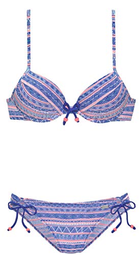 Buffalo Damen Push Up Bügel Bikini (Blau, 36 / C)