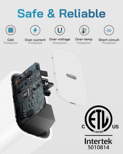CXX 20W Fast Charger for iPhone 14/13/12 [3-Pack, MFi Certified] - 5