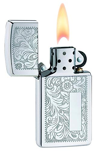 Encendedor Zippo Slim High Polish Chrome Venetian miniatura 3