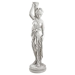 Design toscano dione the divine greek water woman indooroutdoor garden statue grande 38 inches tall cast stone resin antique stone finish  urban country home decor