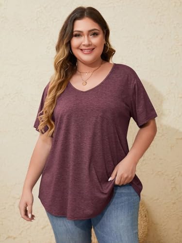 Image of BELAROI Women Plus Size Tops V-Neck Tunics Shirts