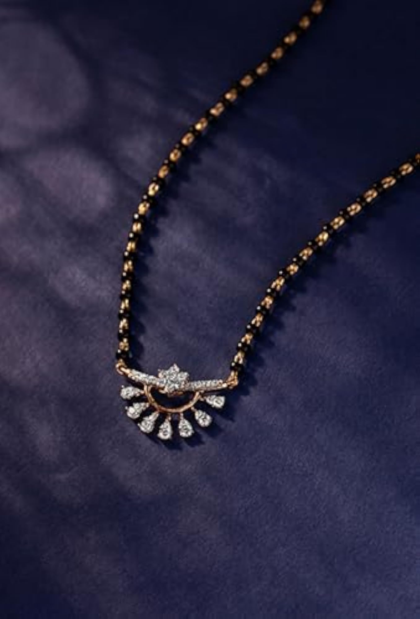 Stylish Gold Plated Mangalsutra with American Diamond