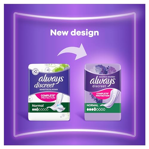 Always Discreet Incontinence Pads Women, Normal, Absorbency 3 or 4, 96 Sanitary Towels (24 x 4 Packs), Complete Protection for Bladder Weakness Pads Women, Odour Neutraliser - Image 6