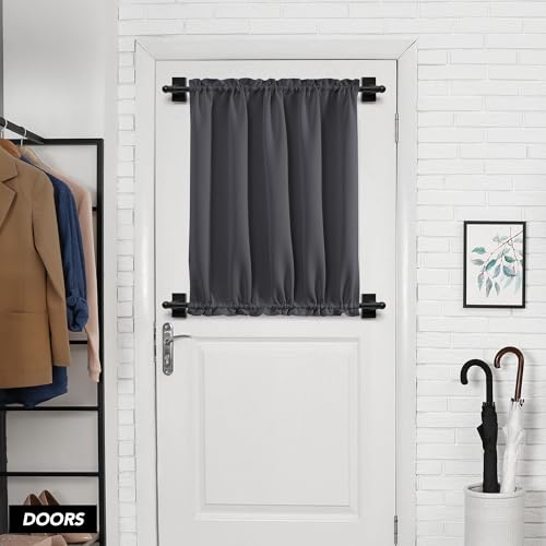 Deconovo Magnetic Curtain Rod For Door Curtain, 16-28 Inch Inch, 2 Pack, Curtain Rods No Drilling, Curtain Rods For Windows, Black thumb #4