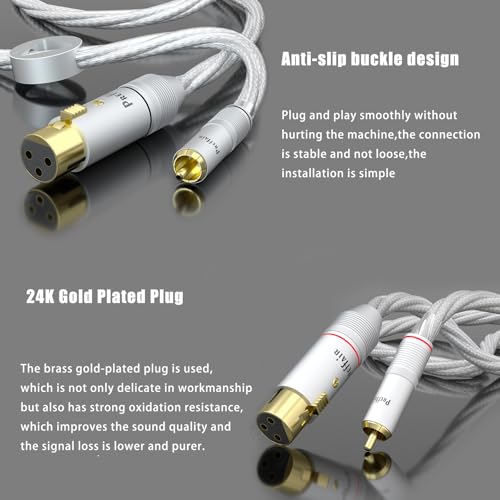 Cable de altavoz de 4 conductores Preffair X463 OCC plateado de 1,5m para DAC y AMP 3