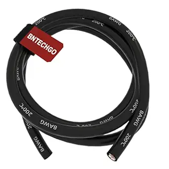 BNTECHGO 8 Gauge Silicone Wire Black 10 ft Ultra Flexible 8 AWG Stranded Tinned Copper Wire