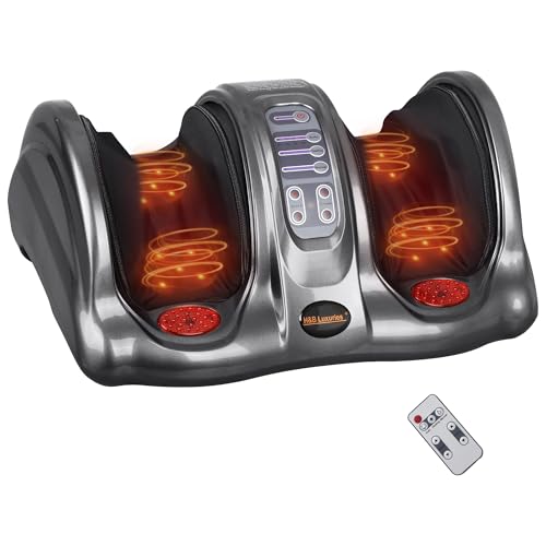Image of Foot Massager with Heat, Shiatsu Foot Massager for Circulation and Pain Relief and Heat Therapy, Ankle, Calves and Feet Massage with Deep Kneading Rolling, Gifts for Women Men Mother Father, GREY