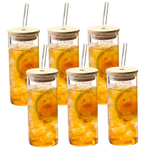 Vasos con tapa y popote de vidrio de borosilicato duradero con acabado cristalino premium 2