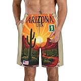 Matériau léger et à séchage rapide : fabriqué à partir de polyester haute densité, ce short tendance pour homme imprimé paysage du désert de l'Arizona est doux, léger et à séchage rapide, assurant un maximum de confort et de respirabilité.