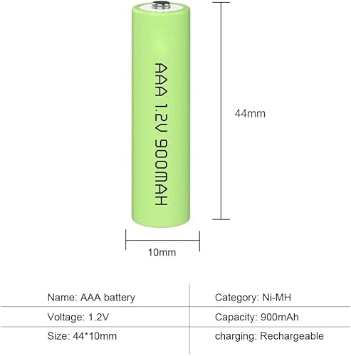 Miniatura 2 de 12 paquetes 1.2V AAA tamaño 900mAh Ni-MH baterías recargables triple A célula para luces solares