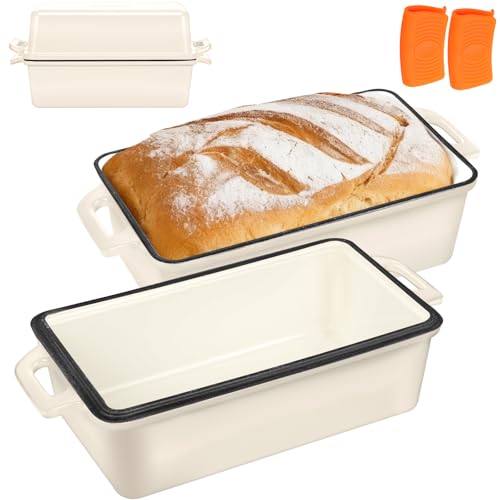 Wildone 2-in-1 Enameled Cast Iron Bread Pan with Lid, 9x5