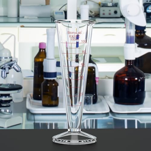 Cilindro graduado de vidrio de 100 ml stonylab con pico vertedor para laboratorio y química 6