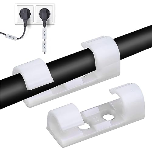 60Stück Selbstklebende Kabelhalter Kabelclips, Kabelklemmen, keine Spur Kabelmanagement, Lichtclips Kabel Organizer Kabel Clips für Management Diverse Kabel