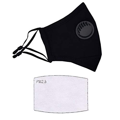 Image of VRITRAZ Print Reusable Washable PM 2.5 Anti Pollution Activated Carbon Dust Face Mask with Breathing Valve