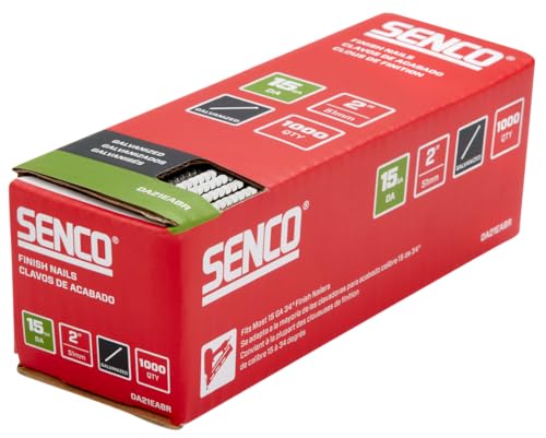 SENCO DA21EABR 34 Degree Collated Finish Nails, 15 Gauge, 2 Inch Length, Galvanized, 1,000 Count Pack