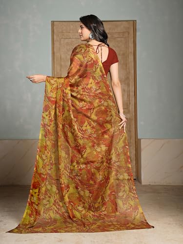 Image of Garden Vareli Nara Chiffon Abstract Printed Saree