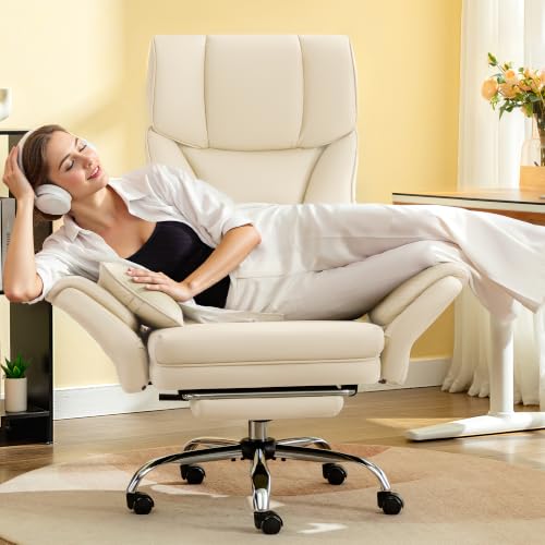 Image of FelixKing Office Chair, Flip Armrests for Pets Criss Cross Legged, White
