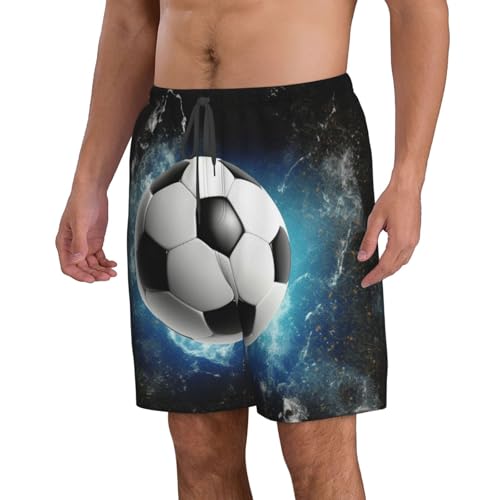 Soccer Sport Men's Swim Trunks Quick Dry Board Shorts with Pockets Casual Drawstring Beach Shorts2