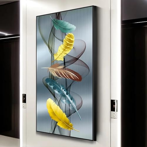Peinture sur toile grand format pour habiller un mur vide de salon moderne