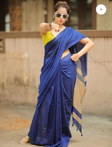 Image of Designer Cotton Saree with Floral Print Blouse, Maroon and Mint Green, Tasseled