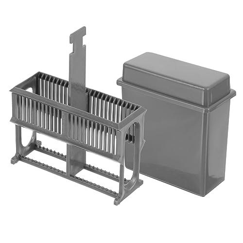 BELLIFFY 1 Set Slide Rack Slot Microscope Slides Staining Rack and Jar Lids Machine Mini Microscope Drying Rack Microscope Slide Holder Saul Slides Storage Rack for Laboratory Plastic Grey