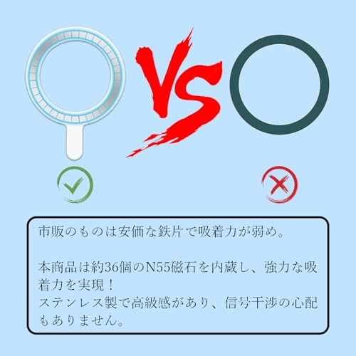 スマート良品 Mag-Safe対応 シール 磁石メタルリング 強力 超薄型1.2mm iPhone Android用 Mag-Safe plate ワイヤレス充電 車載ホルダー カードケース対応 ガイド枠付き おしゃれ (ブラックB)