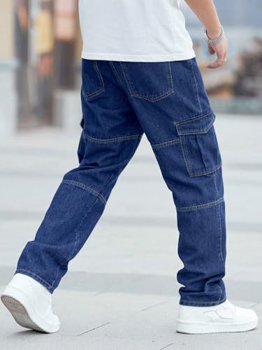 Image of Men Loose Fit Men's Flip Pocket Cargo || Mens Stylish Cotton Loose Fit Denim Jeans || Multi-Pocket Styling || Perfect for Casual Fashion || Comfortable Classic Men's Outerwear (MDJ-3)