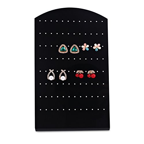 New Wayzon 96 Holes L-Shape Plastic Earrings Organizer Stud Earrings Display Stand Holder-Black #TOP2