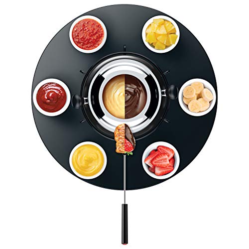 Conjunto Fondue Grande com Base Giratória 23 peças Preto, HH7836-PT, Euro Home