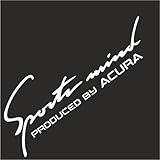 Sports Mind Produced by Acura Logo Skirts Hood Bumper Decal Sticker M1 12'x4 1/4' White for Acura...