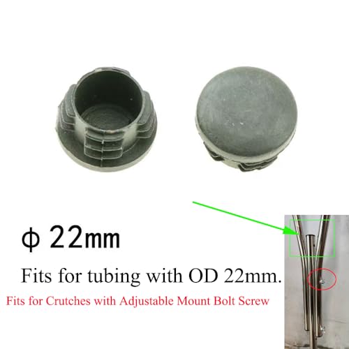 DraCra 6 Pack Round Hole Plastic Plugs Tubing End Cap Underarm Crutch Cap Pipe Post Inserts for Underarm Crutches Adjustable Rod Glide Patio Chair Legs Stool Seats 3 Sizes OD 1 inch 7/8 inch 3/4 inch