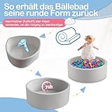 Aunekiv Bällebad für Baby ab 1 Jahr ohne Bälle, 90x30 cm Bällepool Ballgruben Spielzeug für Kleinkinder, Grau
