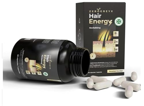 Vitaminas para el cabello. Cápsulas anticaída pelo. Recupera el grosor y brillo del cabello. HAIR ENERGY, complejo vitamínico generador energía capilar. 60 cápsulas. Ideal Post trasplante capilar.