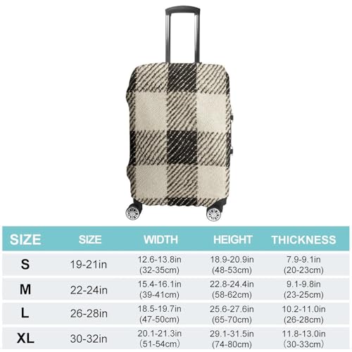Travel Luggage Cover Suitcase Cover Suitcase Protector Cream Plaid Texture Luggage Covers Washable Baggage Cover Elastic Anti-Scratch Suitcase Case Protector for Adult Personalized Suitcase Covers2