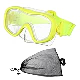 PATIKIL Schwimmbrille mit Nasenabdeckung, Silikon-Schnorchelmaske, Schnorcheln, Tauchausrüstung, Anti-Beschlag, klare Tauchmaske, Weitsicht, keine Unschärfe, gehärtetes Glas, für Erwachsene