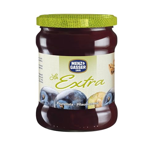 Menz&Gasser La Extra per Dolci, Confettura di Prugne Extra al 45% di Frutta, Prodotta in Italia, Ideale per Colazioni, Farciture e per Preparare Dolci, Naturalmente Senza Glutine, 1 Vasetto da 620 g