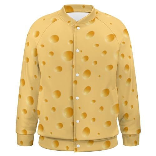 Cheese Jackets Men's Baseball Bomber Jackets Oversize Tops Slim Fit Button Bombers Jacketss Lightweight Varsity Spo4