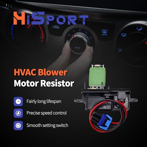 Image of HiSport 973-407 Front HVAC Fan Blower Motor Resistor with Harness Compatible with Chevy GMC Express Savana 1500 C4500 C5500 C6500 C7500 Kodiak Topkick Replacement for 89018770 1580560 22941007
