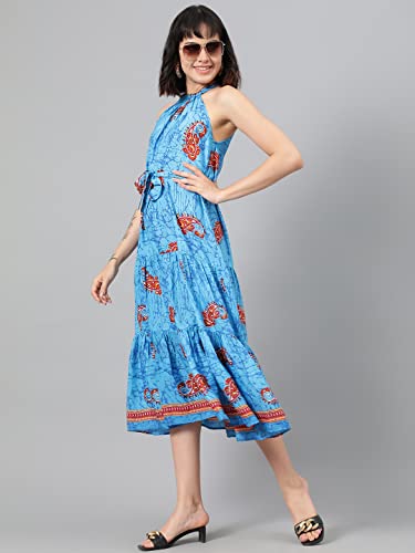 Image of KOTTY Polyester Fit and Flare Midi Women Dress