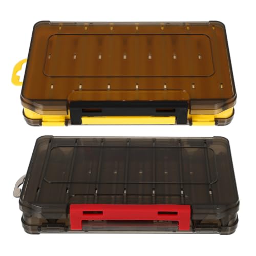 Zerodeko 2 piezas Caja para Equipamiento de Pesca Multi-Rejilla con Organizador Translúcido