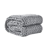 Dreamz Knitted Chunky Bulky Knit Throw Weighted Blanket 3 kg, Grey