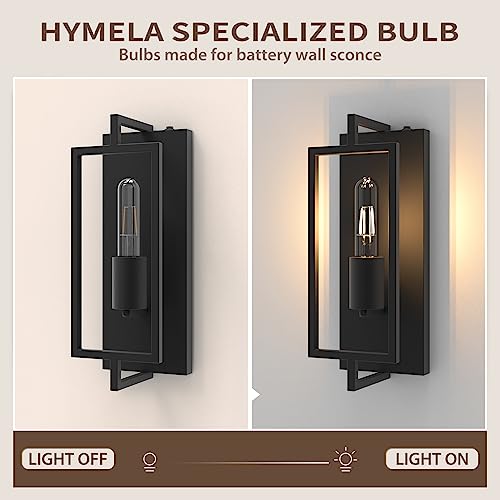 Hymela HYMELAV03 V03 Battery Operated Wall Sconce Set Of 2: Rechargeable Wall Lamp Vintage Style Easy To Install thumb #5