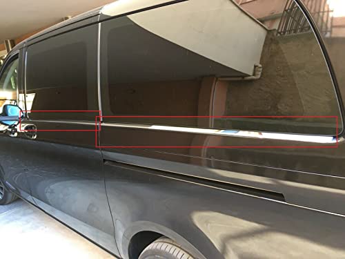 manox Kompatibel für Vito W447 2014+, für Doppelschiebetür Modelle Fensterbank Leisten Autozubehör Fensterrahmen Edelstahl Chrom extra langer Radstand L3 8St