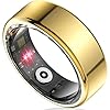 Kuxlagz Smart Ring Health Tracker for Women Men, Sleep Tracker with Heart Rate and Blood Oxygen, Fitness Ring for Activity Monitoring, 15 Days Battery, No Subscription, Titanium Alloy(Gold, #10)